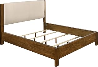 Coaster Home Furnishings - Adderley - Wood - Panel Bed with Upholstered Headboard and Low Footboard - Bedroom - California King Size - Warm Brown - 215851KW