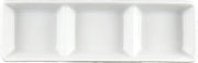 ARG-D3 Signature Tri Sauce Dish (1-1/2 oz. per Well), 2-1/4"X7-1/4", Porcelain White (Pack of 36)