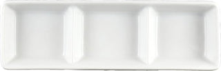 ARG-D3 Signature Tri Sauce Dish (1-1/2 oz. per Well), 2-1/4"X7-1/4", Porcelain White (Pack of 36)
