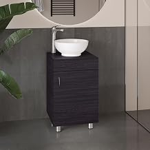 18" Vicksburg Bathroom Vanity, 1 Door, 4 Legs, Black Wengue - Bathroom – Bathroom Vanity & Storage Suite for Master Bathrooms, Guest Baths & Small Bathrooms