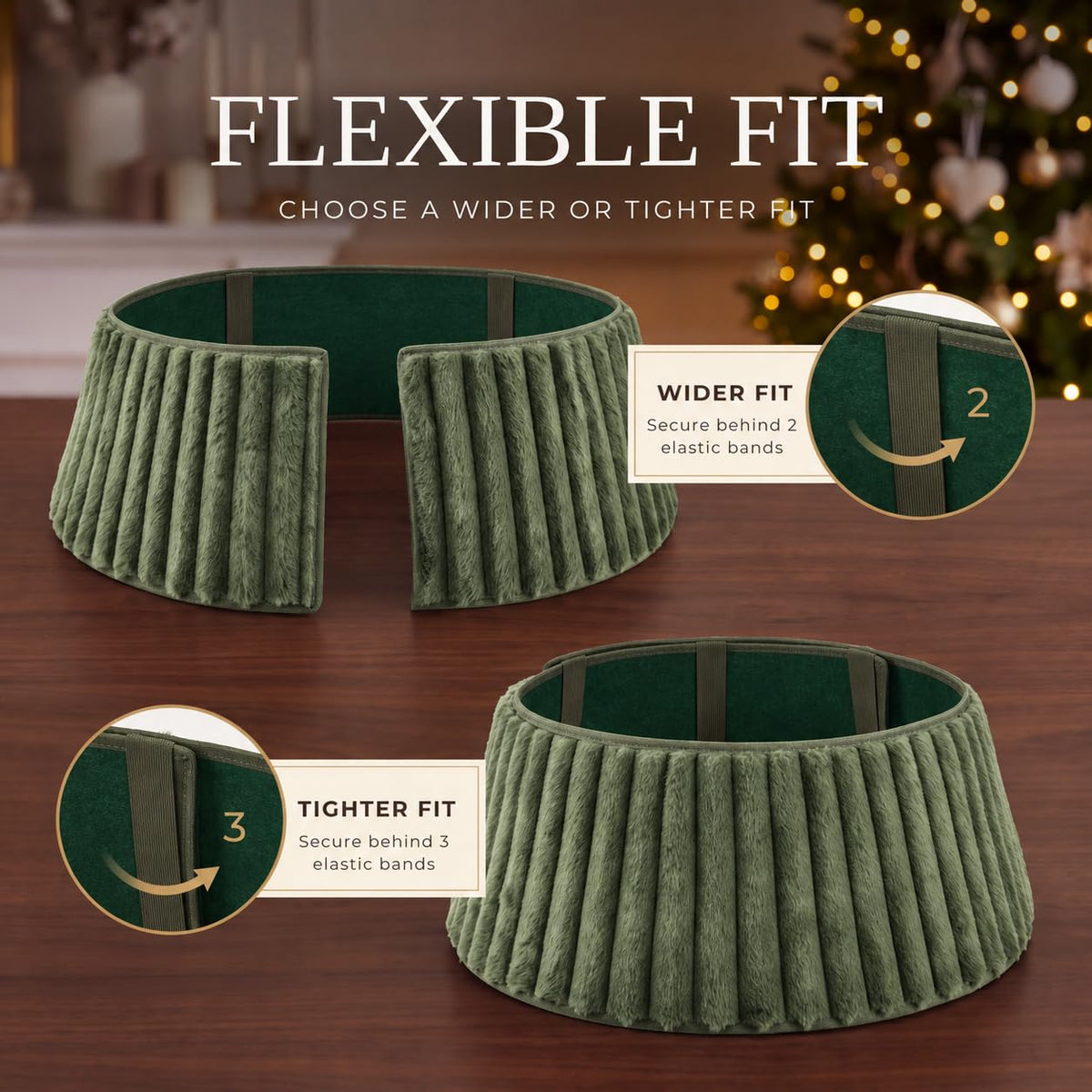 Zicoto Velvet Tree Collar, 29 Inch Base Diameter, Sage