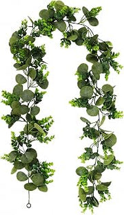 Artificial Eucalyptus Greenery Garland, Eucalyptus J, 36 Heads | Leaves, Artificial Foliage, Mantlepiece Dressing, For Restaurant Owners