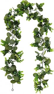 Artificial Eucalyptus Greenery Garland, Eucalyptus J, 36 Heads | Leaves, Artificial Foliage, Mantlepiece Dressing, For Restaurant Owners