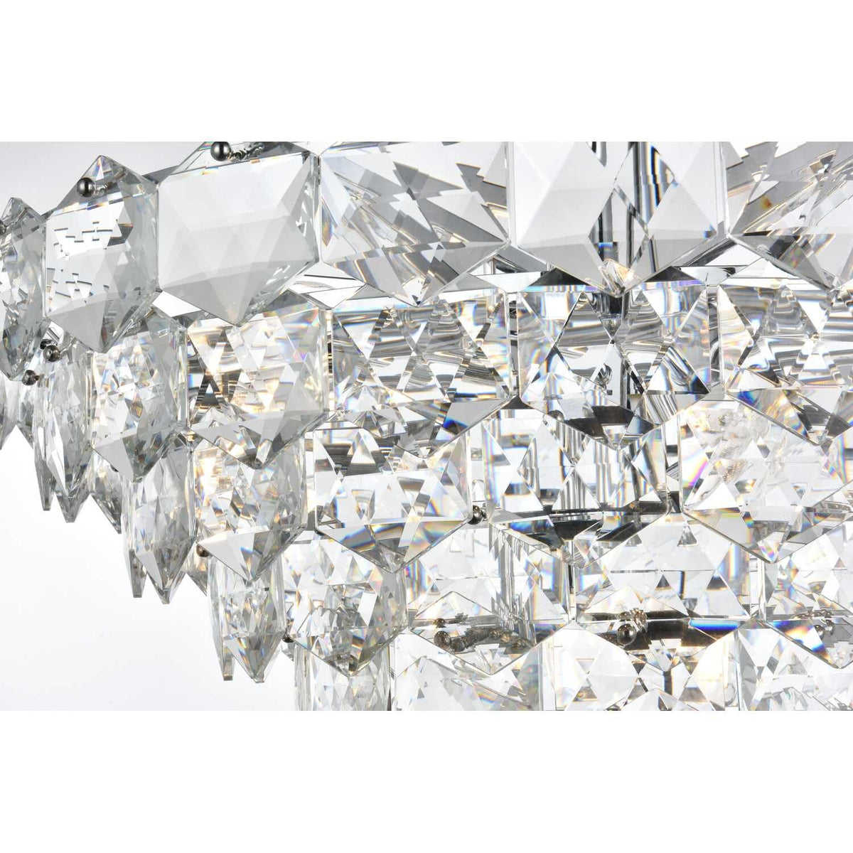 Adaline 15 Light Chandelier Chrome by Lighting Design – Iron and Crystal, Chrome