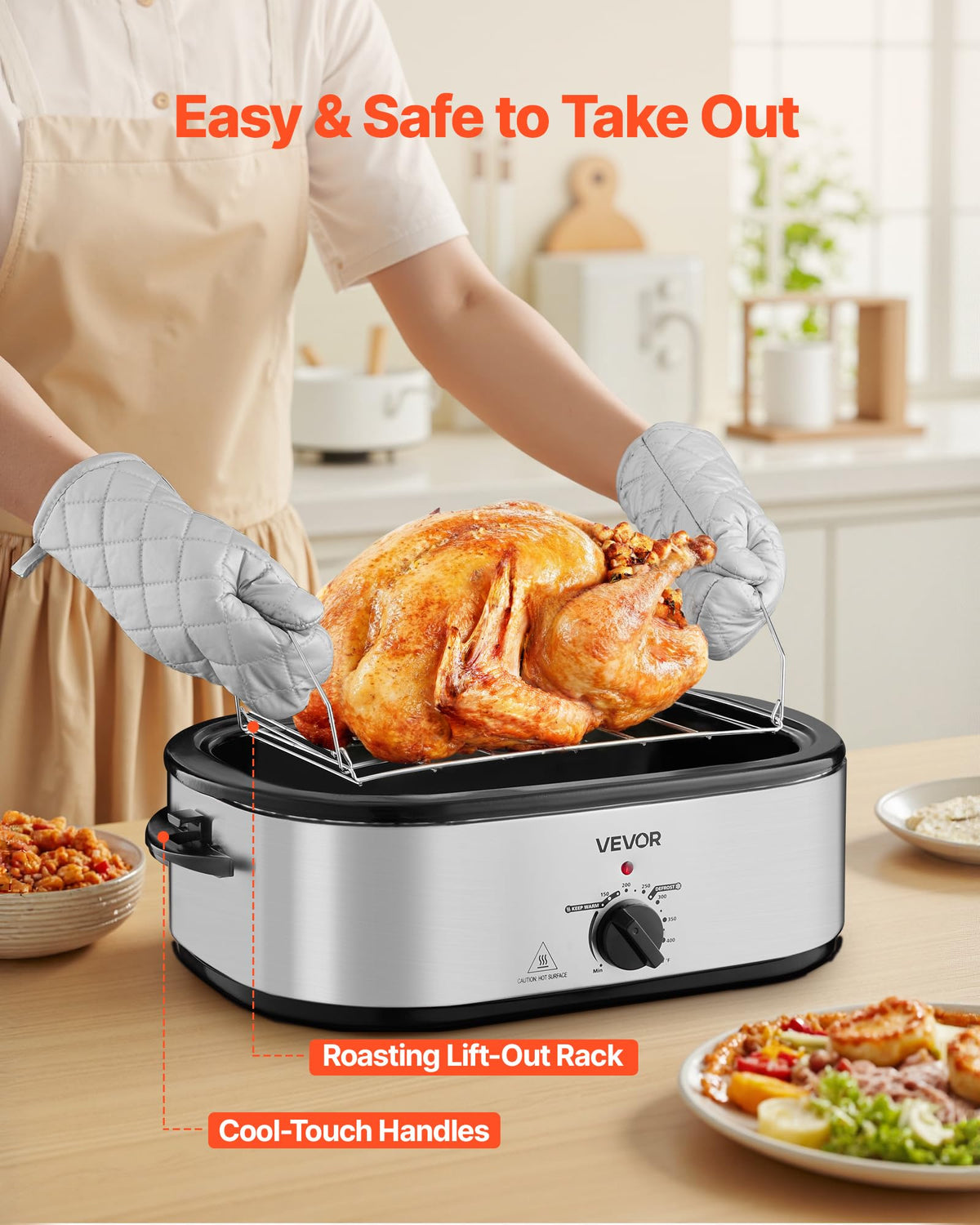 VEVOR Electric Roaster Oven, 20QT Capacity, Silver