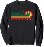 Evergreen Vintage Stripes Curtis Station, Mississippi Sweatshirt