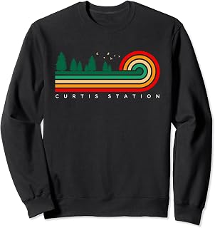 Evergreen Vintage Stripes Curtis Station, Mississippi Sweatshirt