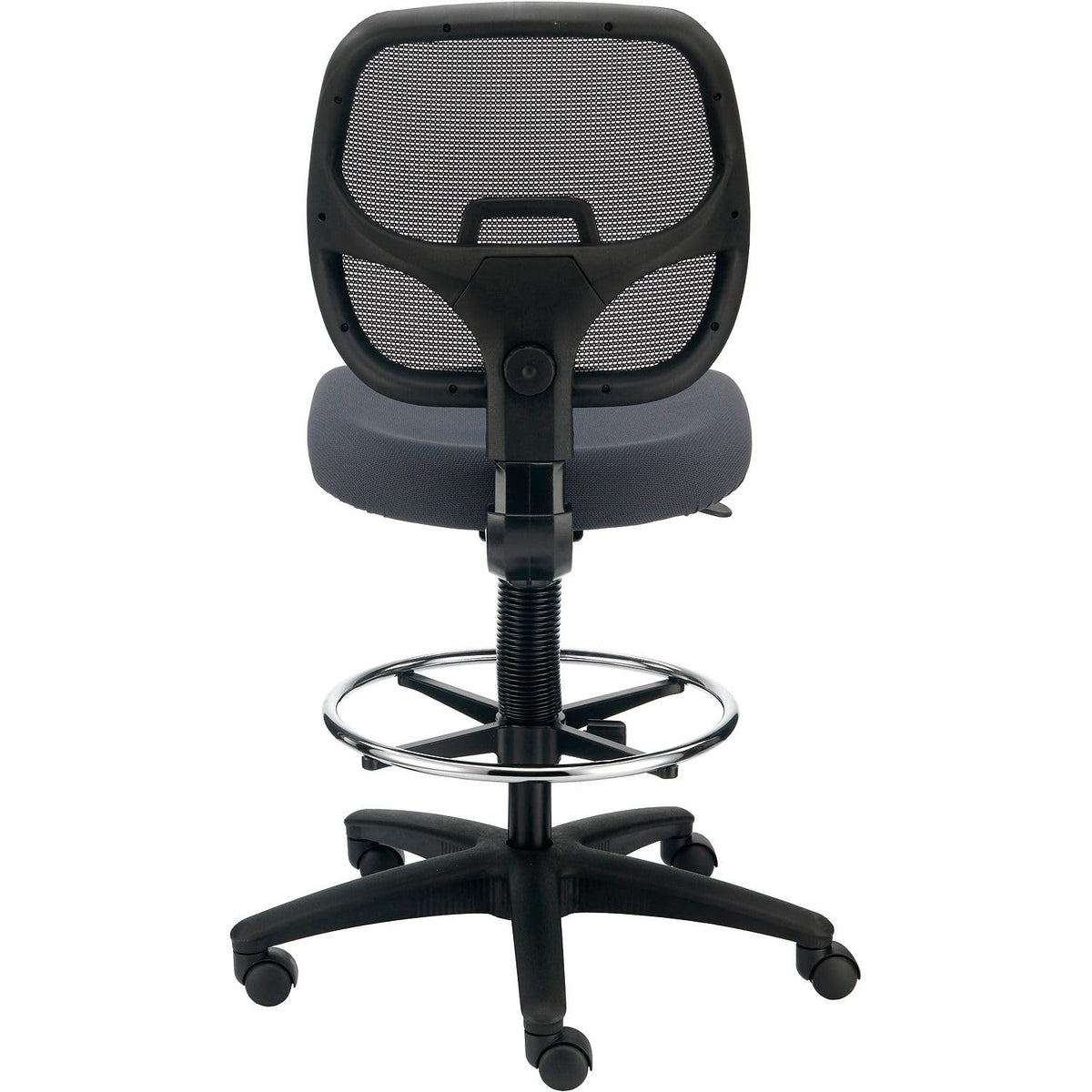 Armless Mesh Drafting Stool by Global Industrial – 16.5"H x 17.75"W, Plastic, Grey, Model A2813TMIX-GY