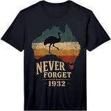 Mens Emu Silhouette Never Forget 1932 Australia Performance T-Shirt