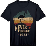 Mens Emu Silhouette Never Forget 1932 Australia Performance T-Shirt