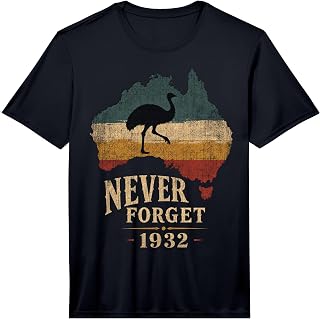Mens Emu Silhouette Never Forget 1932 Australia Performance T-Shirt