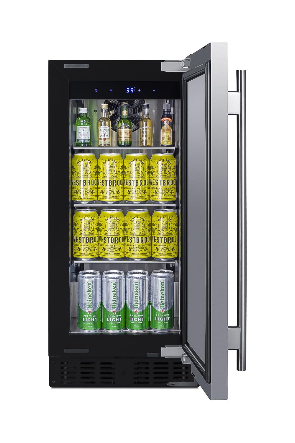 Summit Appliance Stainless Steel / 32.0" H x 14.75" W x 17.75" D / 1.72 cubic_feet Beverage Refrigerators