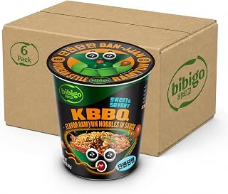 bibigo Ramyun Ramen Noodles, Korean BBQ Sweet & Savory, 3.45 Ounce (Pack of 6)