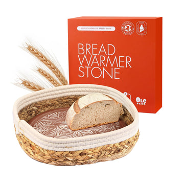 Ole Bazar Ceramic Bread Warmer Stone, Terracota Red, 1 Piece
