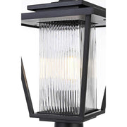 York One Light Outdoor Post Mount Black by Lighting Design – Iron, Black, Model OD305P18BK