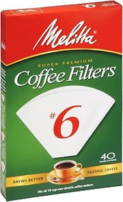 Melitta Cone Coffee Filters White No. 6 40 Count