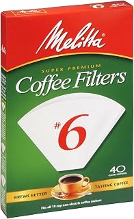 Melitta Cone Coffee Filters White No. 6 40 Count