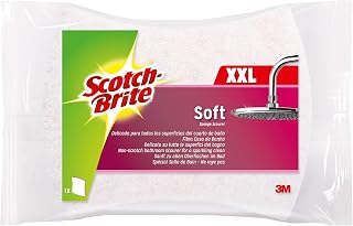 Scotch-Brite Soft XXL Bathroom Scrub Sponge - 1 Piece per Pack - Non-Scratch Scourer for Cleaning Bathroom Surfaces Such as Glass, Chrome or Ceramic