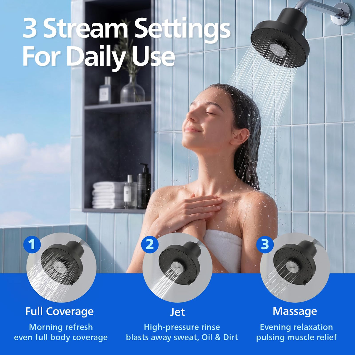 PHILIPS Aged Pewter / Filtered Shower Head / 1 Showerhead Filters