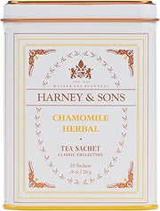 Harney & Sons Classic Chamomile Herbal Tea, 20 Sachets in Tin | Egyptian chamomile flower herbal tea. Naturally caffeine free.