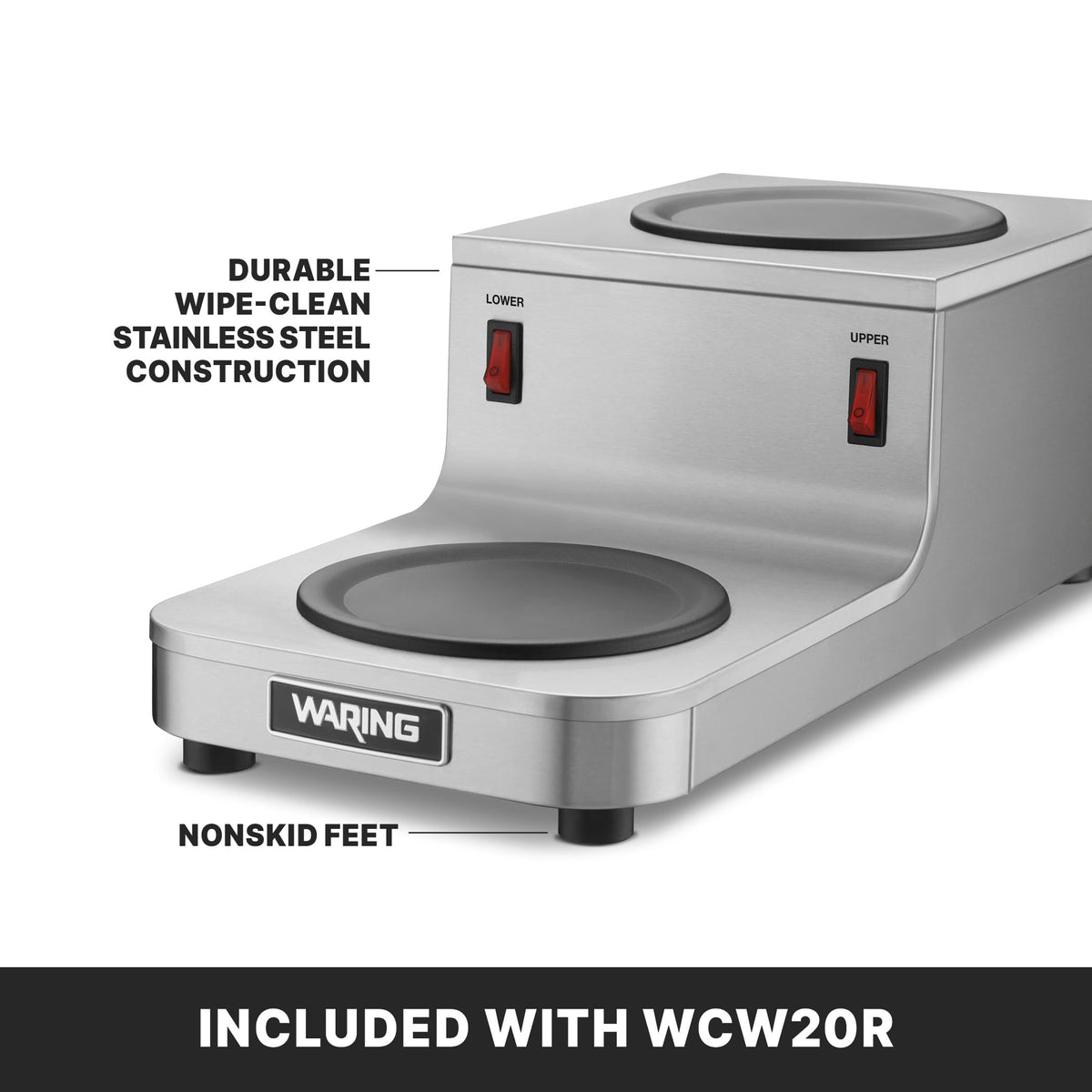 Waring Double Plate Warmer / Stainless Steel / 1 Beverage Warmers