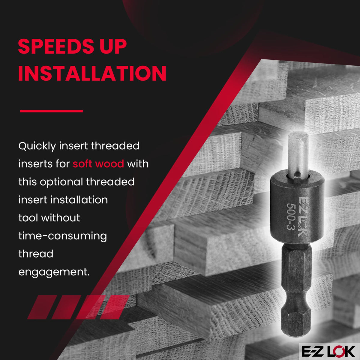 E-Z LOK 500-3 / Black / 1 Externally Threaded Inserts