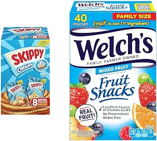SKIPPY Creamy Peanut Butter and Welch's Fruit Snacks Mixed Fruit Bundle