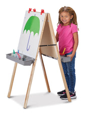 Primary Adjustable Easel by Jonti-Craft – 46" H x 24" W x 25" D, Wood, Beige, Model 2181JC