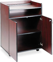 Safco Products 8919MH Executive Presentation Lectern Mobile Stand with Cabinet, Mahogany