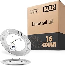 Modern Innovations Universal Lids with Tempered Glass 16 Pack Fits 8.25 to 12 Inch Pots and Pans Replacement Covers