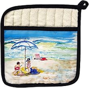 Betsy Drake PT391 Playing on The Beach Pot Holder
