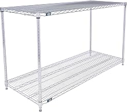 Global Industrial 2 Shelf, Chrome Wire Shelving Unit, Starter, 60" W x 24" D x 34" H