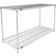 ESD, 2 Tier, Wire Shelving Starter Unit, 60"W x 24"D x 34"H by Nexel – 2, Steel, Chrome, Model 24603ESD2