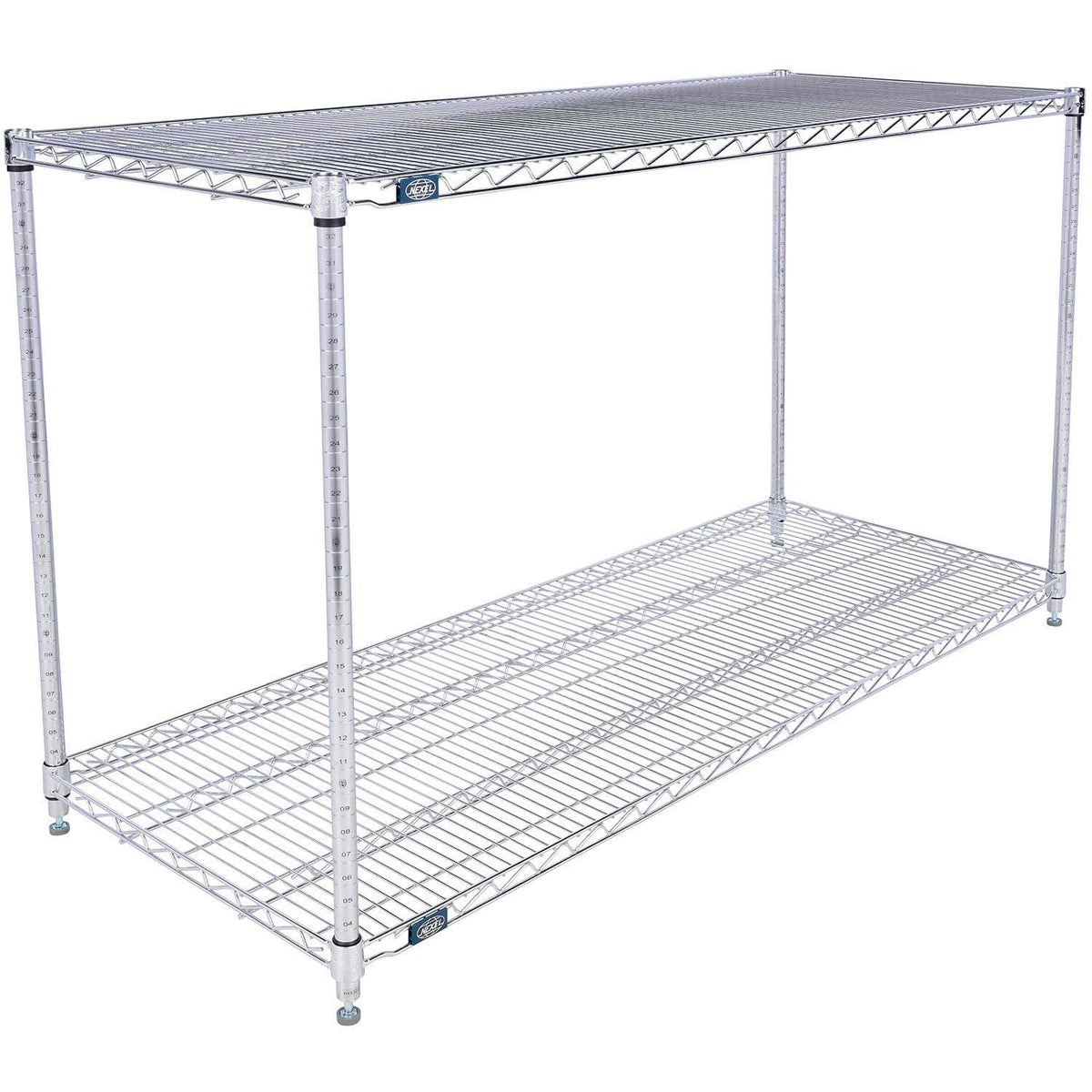 ESD, 2 Tier, Wire Shelving Starter Unit, 60"W x 24"D x 34"H by Nexel – 2, Steel, Chrome, Model 24603ESD2