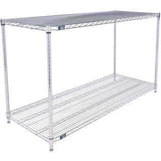 ESD, 2 Tier, Wire Shelving Starter Unit, 60"W x 24"D x 34"H by Nexel – 2, Steel, Chrome, Model 24603ESD2