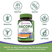 Bacopa Monnieri by Doctor's Recipes – 120 Count (Pack of 1)