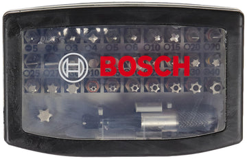 Screwdriver Bit Set "Pro" 32 Pcs by Bosch – 13cm x 6.7cm x 4.5cm, Stainless Steel, Silver, Pack of 7, Model 2607017319