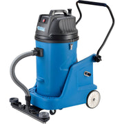 Wet Dry Squeegee Vacuum with On-board Tool Storage by Global Industrial – 23.6"W x 41.3"H, 18.0 gallons, Plastic, Blue, Model 641415