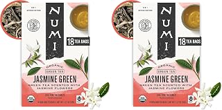 Numi Tea Jasmine Green Tea - Medium Caffeine - 18 Bags (Pack of 2)