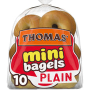 Plain Pre-Sliced Mini Bagels, 10 Count by THOMAS' – Mini