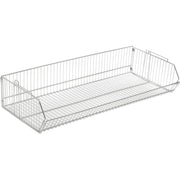 Stackable/Interlocking Wire Storage Bin by Global Industrial – 20"L x 48"W x 9"H, Steel, Chrome, Model 832124