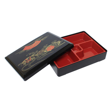 Japanese Lunch Box by Thunder Group – Plastic, Black, Model 3433