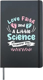 IVF Transfer Day Pregnancy IUI Vitro Infertility Awareness Hardcover Journal, Black