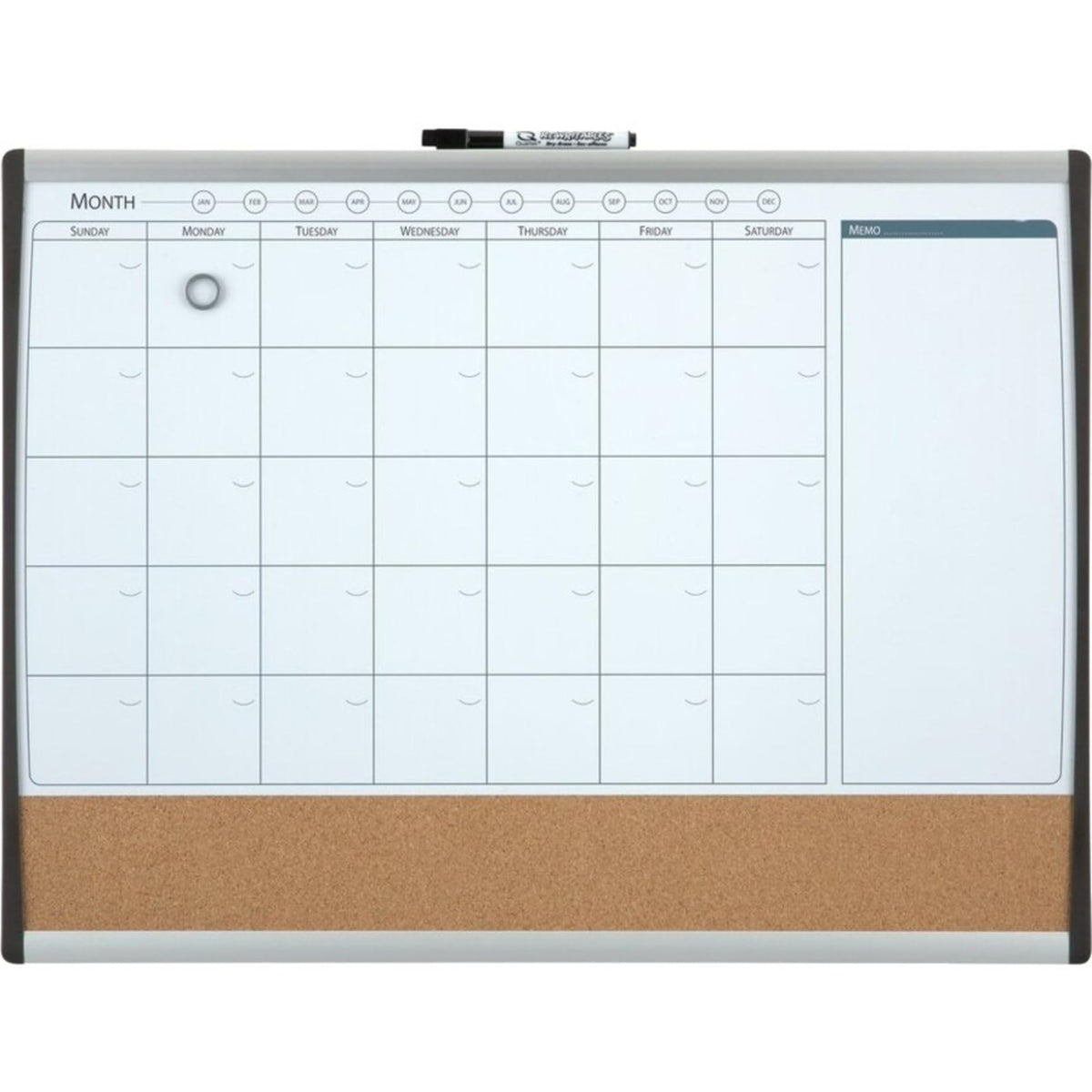 Magnetic Combination Calendar Board by Quartet – True, Plastic, White/Brown, Model BD-ARC-79372