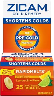 Zicam Cold Remedy RapidMelts with Echinacea, Lemon-Lime 25 ea (Pack of 3)