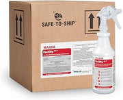 Midlab Maxim Facility+ One Step Disinfectant Cleaner and Deodorant, 1 Quart (32oz), Pack of 6, Includes 1 Trigger Sprayer, Contains Hydrogen Peroxide, Use for Fentanyl Decontamination at Full Strength