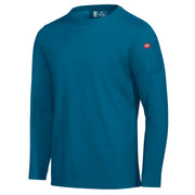 Men's Long Sleeve Midweight Performance Tee by Red Kap – Large, Cotton, Heathered Mykonos, Model S4K5HM RG L