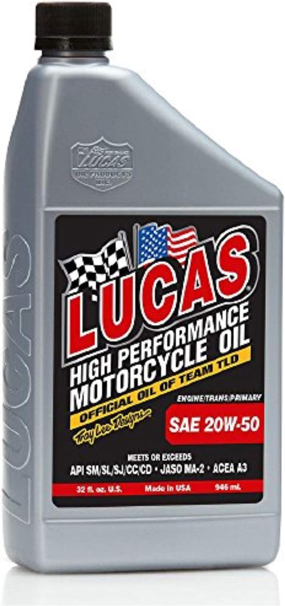 10700 SAE 20W-50 Motorcycle Oil - Gray by Lucas Oil – 1 Quart (32 Ounces) (Pack of 5), Multi, Pack of 5, Model LUCA10700