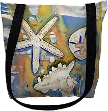Betsydrake TY603S 13 x 13 in. Beach Treasures Tote Bag - Small Black