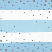Creative Converting Blue and Silver Celebration Beverage Napkins, 16 ct